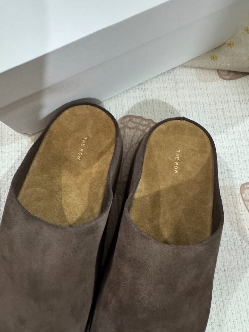 THE ROW Hudson Suede Closed-Toe Mules - Picture 8 of 9